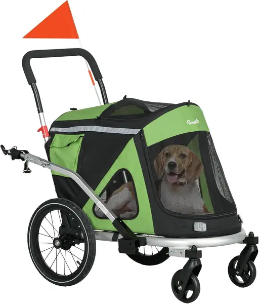 2-in-1 Fahrradanhänger für Hunde Mittelgroße Hunde bis 20