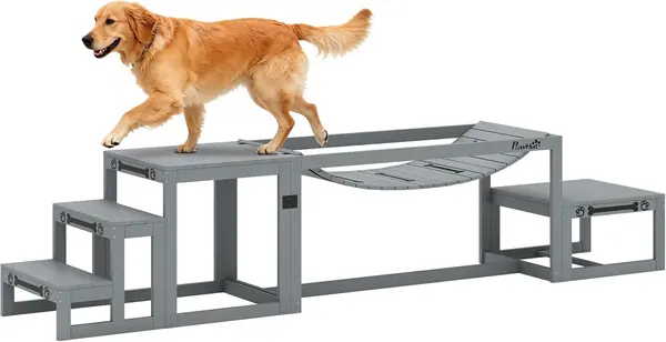 Agility Set Hunde 3-Teilig für Große Hunde Bis 40 Kg Grau