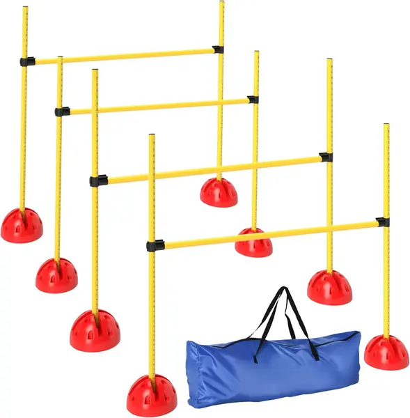 Agility Set Hunde 4-Teiliges Höhenverstellbar Hürden für