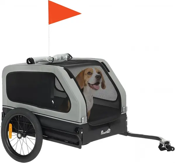 Fahrradanhänger für Hunde Faltbar bis 20kg 138 x 69 x 70