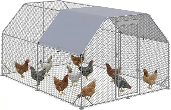 Hühnerstall Freilaufgehege mit Tür 280 x 380 x 195 cm