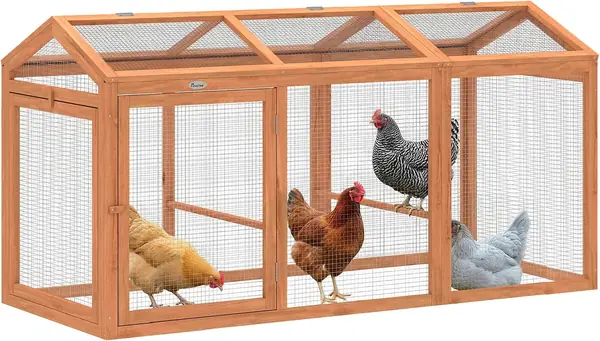 Hühnerstall mit Sitzstange Doppeltüren 156 x 70