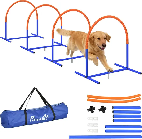 Hunde-Agility-Trainingsgeräte 4-Teilig Blau+Orange