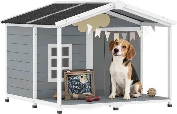 Hundehütte Wetterfestes Hundehaus Holz 103 x 107 x 83