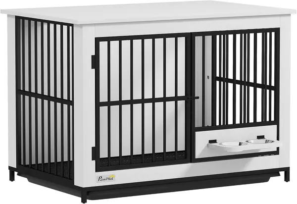 Hundekäfig Hundebox Indoor für Große Hunde Weiß 95 x 60 x