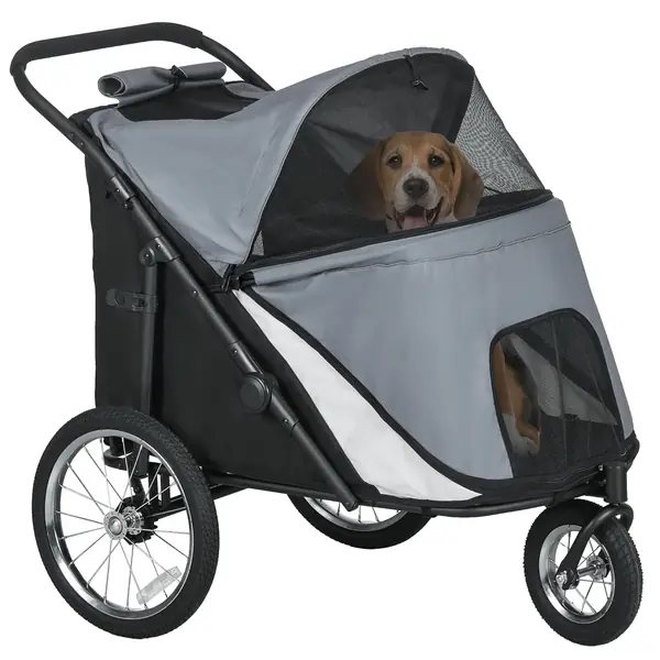 Hundewagen Hundebuggy mit Netzfenstern für Hunde bis 30