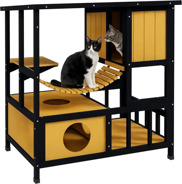 Katzenhaus aus Holz Wetterfest für 1-2 Katzen 84
