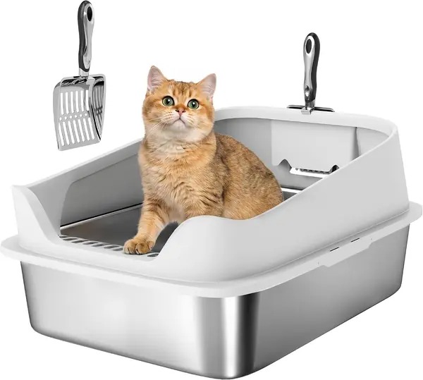 Katzentoilette XXL für Große Katzen 60 – 7 cm Grau