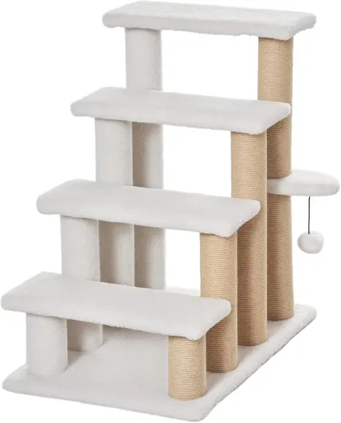 Katzentreppe 4 Stufen Kratzbaum Treppe 60 x 40 x 64 cm
