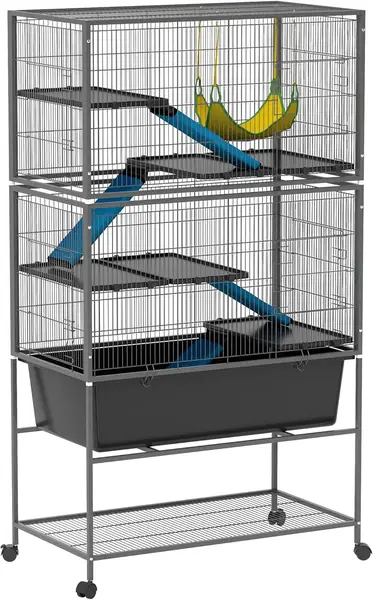 Kleintierkäfig Frettchenkäfig mit ausziehbarem Tablett