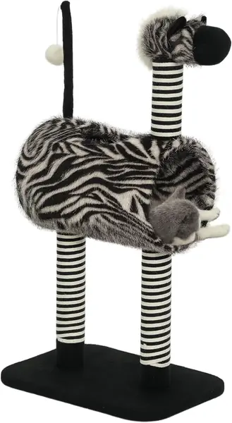 Kratzbaum 93 cm Zebra-Design für Katzen unter 5 kg