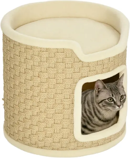 Kratztonne 37 cm Hoch Katzentonne mit Tür für Katze bis 5