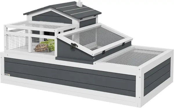 Schildkrötenhaus aus Holz mit 2 Ebenen Balkon für