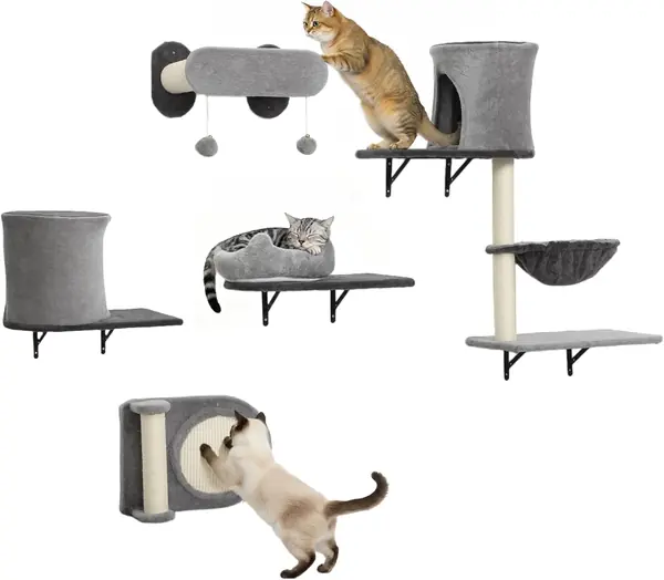 Wandregale für Katzen – 5-teilig, Möbelset