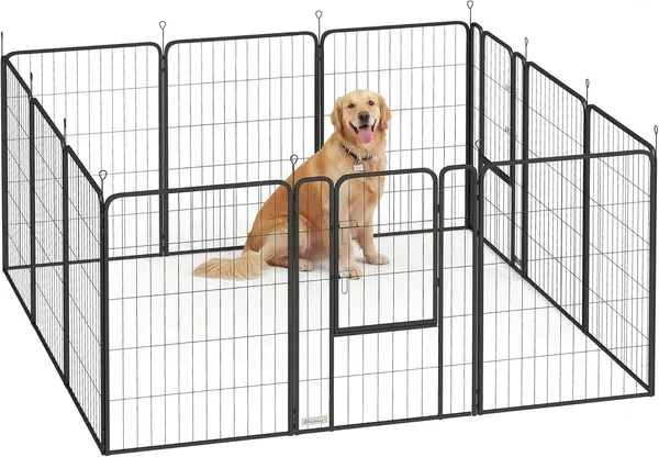 Welpenlaufstall Faltbar für Hunde mit Tür 12-teilig 100